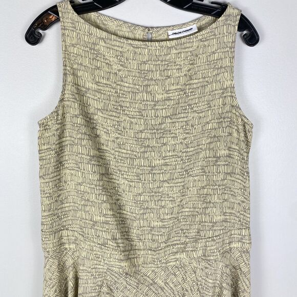 Prologue Midi Dress Sz Large Sleeveless Flare Beachy Lagenlook Modest Tan - Picture 2 of 5